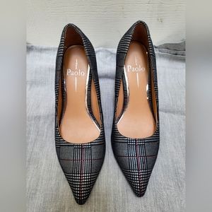 Linea paolo gray plaid heels